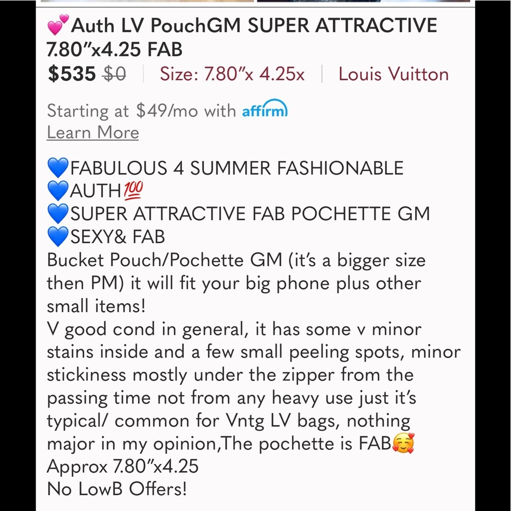 ❌SOLD❌ 💙💙LV💯Pochette GM FAB SUPER ATTRACTIVE - Picture 14 of 14